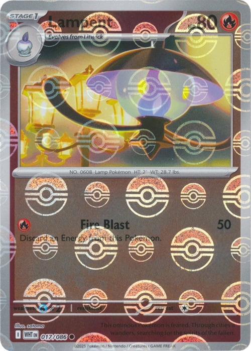 White Flare Lampent #17/86 Pokeball Holo